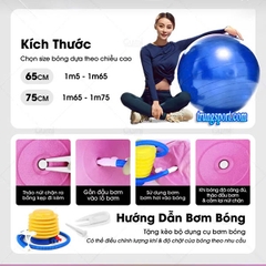 Bóng Tập Yoga Giá Rẻ 55cm 65cm 75cm Cao Cấp, Chống Trượt