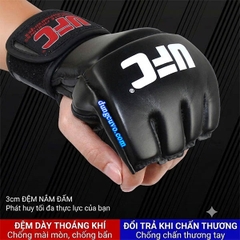 Găng Tay MMA UFC Hở Ngón Đệm 2cm Cao Cấp | Giá Sỉ & Lẻ