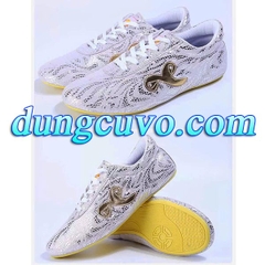 Giày Wushu Biểu Diễn Cao Cấp – Vân Lửa Ánh Kim – Siêu Nhẹ – Đế Bám Tốt