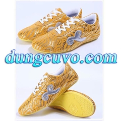 Giày Wushu Biểu Diễn Cao Cấp – Vân Lửa Ánh Kim – Siêu Nhẹ – Đế Bám Tốt