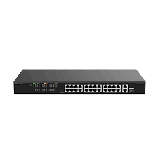 RUIJIE RG-ES126FGS-LP | Switch 24 Cổng POE 10/100 Mbps, 2 cổng Gigabit, Max 180W không quản lý