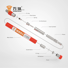 Búa Khoan DTH 3 Inch Wontech DHD3.5 WT3 BR3 cho Khoan Mỏ
