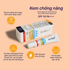 Kem chống nắng ánh sáng xanh Dr.PONG 444 BlueX Iron Oxide plus Melanin Hybrid SPF50 PA+++ 30ml