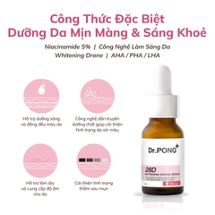 Serum hỗ trợ dưỡng trắng da, giảm thâm mụn Dr.PONG 28D Whitening Drone Serum 16ml