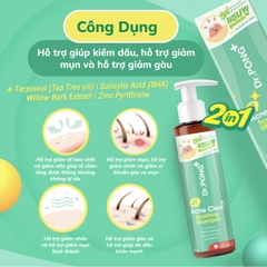 Dầu gội kiềm dầu, giảm gàu Dr.PONG 4T Acne Clear 140ml