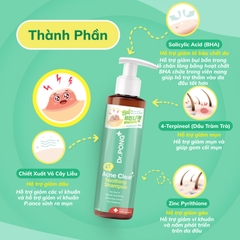 Dầu gội kiềm dầu, giảm gàu Dr.PONG 4T Acne Clear 140ml