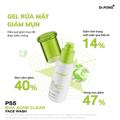 Gel rửa mặt giảm mụn Dr.PONG p55 BHA Acne Clear Face Wash 100ml