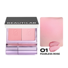 Phấn má hồng dạng nén 2 màu, kèm cọ tiện lợi BEAUTILAB Selfique Cheek Duo Pocket Blush