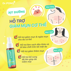 Xịt dưỡng hỗ trợ giảm mụn cơ thể Dr.PONG B3 Acne Clear Body Spray Serum 60ml