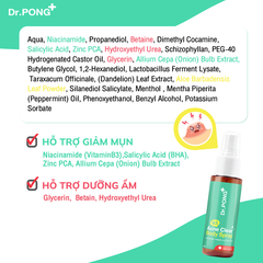 Xịt dưỡng hỗ trợ giảm mụn cơ thể Dr.PONG B3 Acne Clear Body Spray Serum 60ml