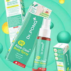 Xịt dưỡng hỗ trợ giảm mụn cơ thể Dr.PONG B3 Acne Clear Body Spray Serum 60ml