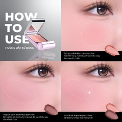 Phấn má hồng dạng nén 2 màu, kèm cọ tiện lợi BEAUTILAB Selfique Cheek Duo Pocket Blush
