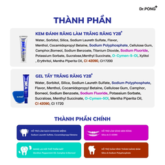Set hỗ trợ làm trắng răng 2 bước Dr.PONG Y2B Whitening Color Set Toothpaste & Toothgel Set 100g