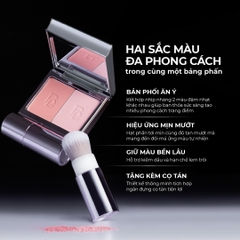 Phấn má hồng dạng nén 2 màu, kèm cọ tiện lợi BEAUTILAB Selfique Cheek Duo Pocket Blush