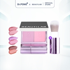 Phấn má hồng dạng nén 2 màu, kèm cọ tiện lợi BEAUTILAB Selfique Cheek Duo Pocket Blush