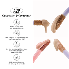 Kem che khuyết điểm & triệt sắc BEAUTILAB A2P Concentrate Peach Dark Spot & Retouch Brightening Concealer 2.5g