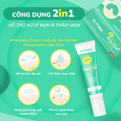 Gel chấm hỗ trợ xử lý mụn Dr.PONG 28H Whitening Drone Acne Clear Spot Gel 10g