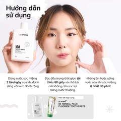 Nước súc miệng trắng răng, hỗ trợ giảm mảng ố vàng, khử mùi hôi miệng Dr.PONG 168 White Smile Fluoride Mouthwash 250ml