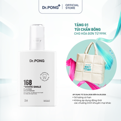 Nước súc miệng trắng răng, giảm mảng ố vàng, khử mùi hôi miệng Dr.PONG 168 White smile fluoride mouthwash 250ml