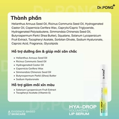 Serum hỗ trợ dưỡng môi căng mọng, mềm ẩm, giảm thâm môi Dr.PONG Hya-Drop Volumizing Lip Serum 3.5g