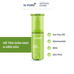 Toner hỗ trợ giảm mụn, kiềm dầu Dr.PONG Acne Clear Glowing Toner 100ml