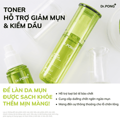 Toner hỗ trợ giảm mụn, kiềm dầu Dr.PONG Acne Clear Glowing Toner 100ml