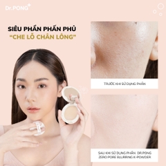 Phấn phủ che phủ lỗ chân lông, kiềm dầu Dr.PONG Zero Pore Blurring K- Powder 9g