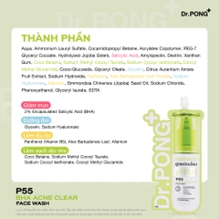 Gel rửa mặt giảm mụn Dr.PONG p55 BHA Acne Clear Face Wash 20ml