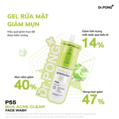 Gel rửa mặt giảm mụn Dr.PONG p55 BHA Acne Clear Face Wash 20ml