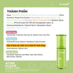 Toner giảm mụn, kiềm dầu Dr.PONG Acne Clear Glowing 100ml