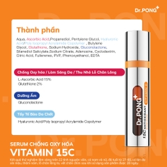 Serum Vitamin C dưỡng trắng, mờ thâm,thu nhỏ lỗ chân lông và chống oxy hóa Dr.Pong 15c Antioxidant Vitamin C Shake Shake