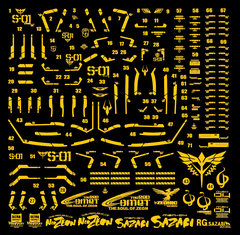 PHỤ KIỆN METAL STICKER - Decal kim loại cho RG Sazabi màu vàng gold