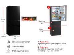 Tủ lạnh Mitsubishi Electric Inverter 450 lít MR-CGX56EP-GBK-V