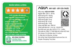 Máy giặt sấy Aqua Inverter giặt 15 kg - sấy 10 kg AQD-AH1500H