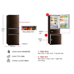 Tủ lạnh Mitsubishi Electric Inverter 365 lít MR-CX46ER-BRW