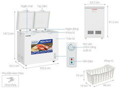 Tủ đông Hòa Phát 205 lít HCF 506S2Đ2