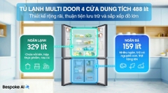 Tủ lạnh Samsung Inverter 488 lít Multi Door RF48A4000B4/SV