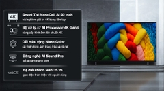 Smart Tivi NanoCell LG AI 4K 50 inch 50NANO80ASA