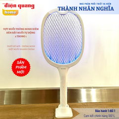 Vợt Muỗi Tự Bắt Muỗi Điện Quang ĐQ EMR10 W (Thông Minh 2 trong 1, Pin Lithium, Màu Trắng)