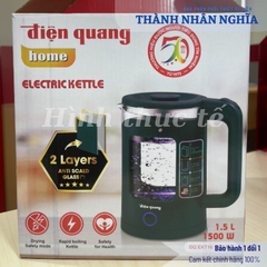 Ấm đun nước siêu tốc Điện Quang ĐQ EKT16 1515 MG ( 1500W, 1.5L, inox 201, thủy tinh cách nhiệt, màu xanh rêu)