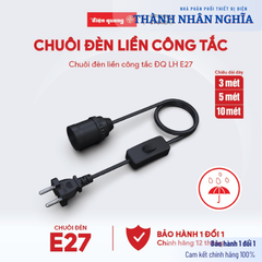 Chuôi đèn liền công tắc Điện Quang ĐQ LH 10W E27 (dây dài 10m, màu trắng)