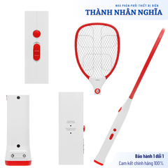 Vợt muỗi Điện Quang ĐQ EMR02 WR (Pin Lithium, Trắng-Đỏ)