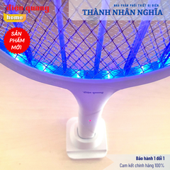 Vợt Muỗi Tự Bắt Muỗi Điện Quang ĐQ EMR10 W (Thông Minh 2 trong 1, Pin Lithium, Màu Trắng)