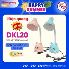 Đèn bàn Điện Quang DKL20 - Con gấu, cam, hộp cắm bút, Daylight