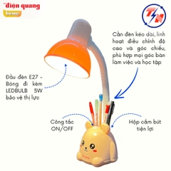 Đèn bàn Điện Quang DKL20 - Con gấu, cam, hộp cắm bút, Daylight