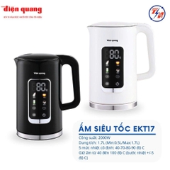 Ấm đun nước siêu tốc đa năng ĐQ EKT17 2017 BL (2000W, 1.7L, inox 304, cảm ứng, màu đen)