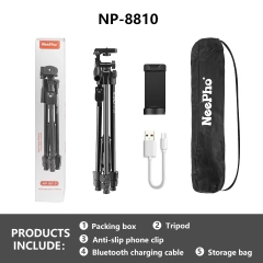 Kẹp giá đỡ điện thoại 3 chân NEPHOO NP-8810 CÓ REMOTE xịn [BH: 1 TUẦN]