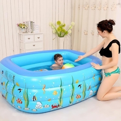 Bể bơi phao 3 tầng cao 55cm chữ nhật 1.5m x 1.1m cho bé [BH: NONE]