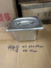 Hộp inox 1/6 size 16x18cm có nắp inox [BH: None]