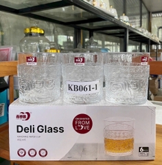 Hộp 6 ly DELI GLASS GREEN APPLE uống nước, rượu, trưng bày sang trọng [BH: NONE] 1l9d8